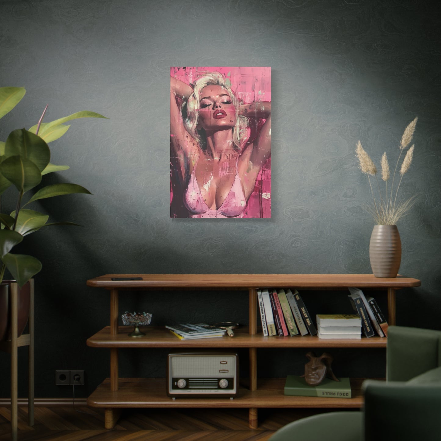 Gallery Wrapped Canvas, Guilt and Grit Adult Art Canvas, Erotic Pinup Art Canvas – Roxie