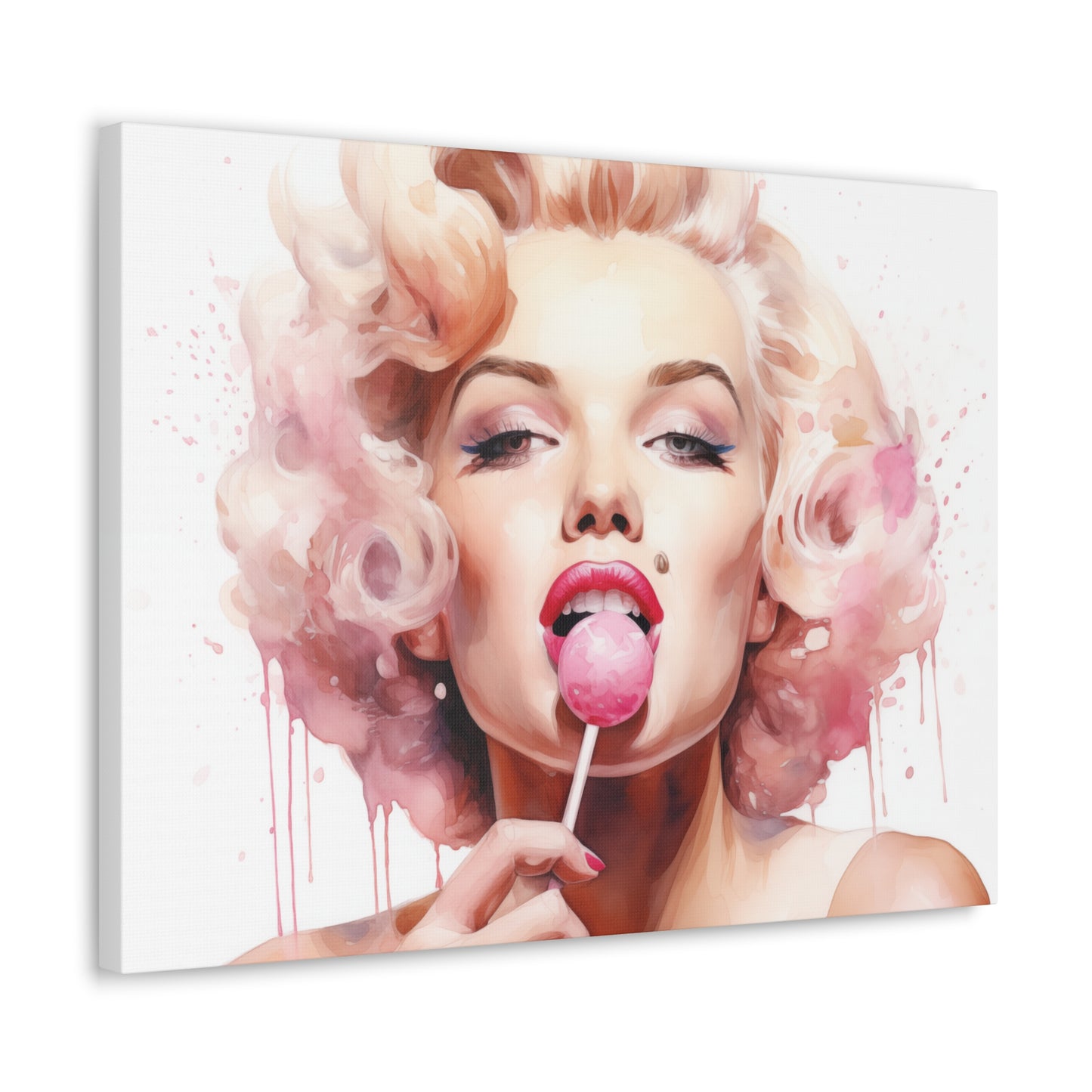 Canvas Wall Art, Gallery Wrapped Pop Art, Celebrity Wall Art – Marilyn Monroe - Lollipop