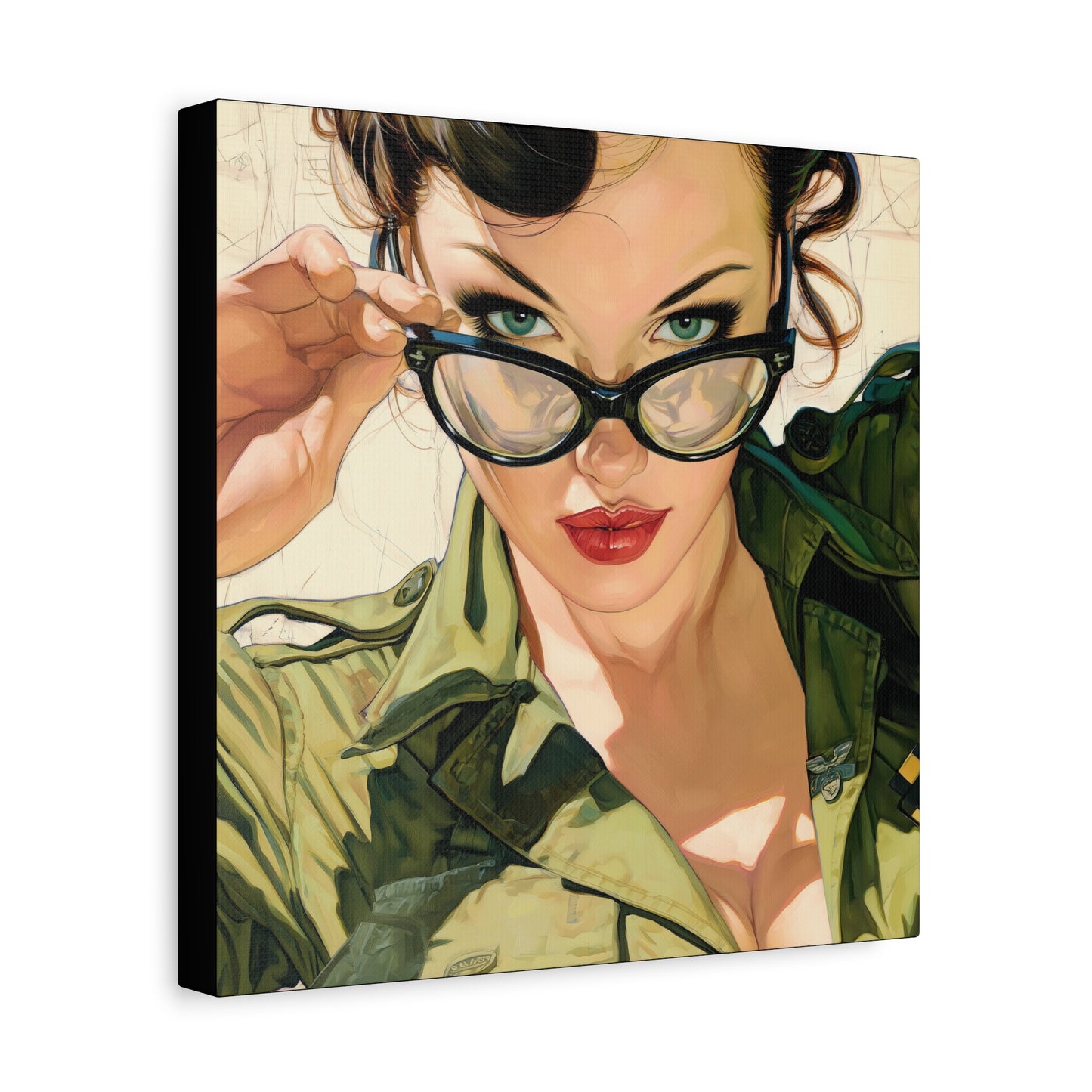 Gallery Wrapped Canvas, Liberty and Lace Art Canvas, Erotic Pinup Art Canvas – Tawney