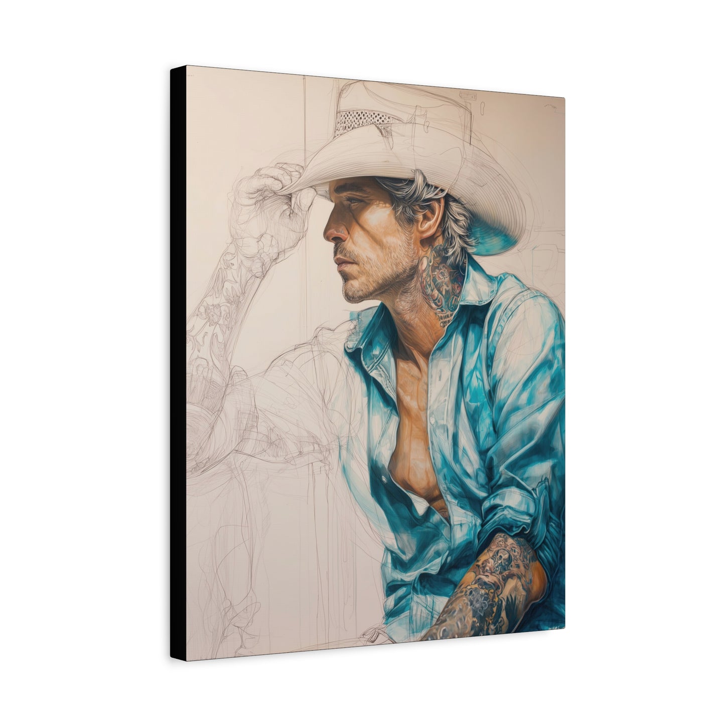 Gallery Wrapped Canvas, Wranglers and Wreckage Art Canvas, Erotic Pinup Art Canvas – Wade