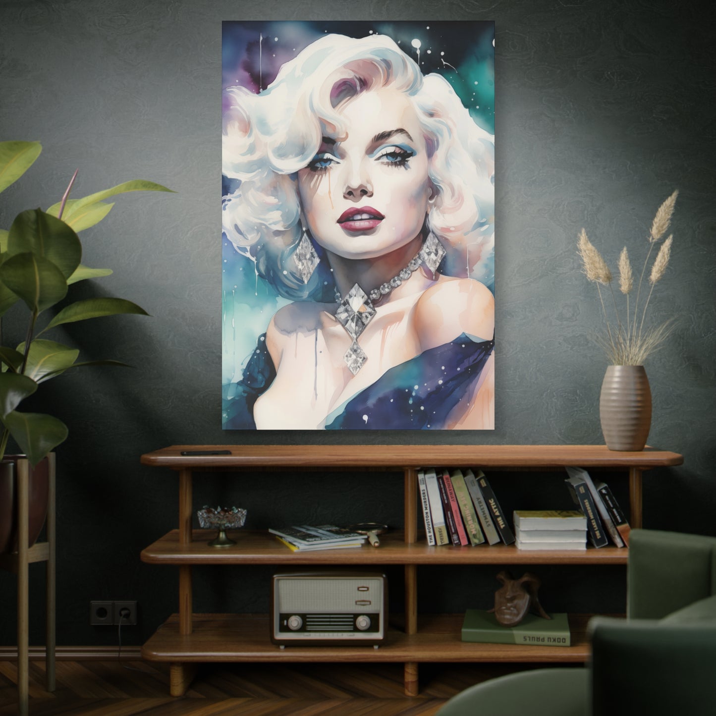 Canvas Wall Art, Gallery Wrapped Pop Art, Celebrity Wall Art – Marilyn Monroe - Diamonds