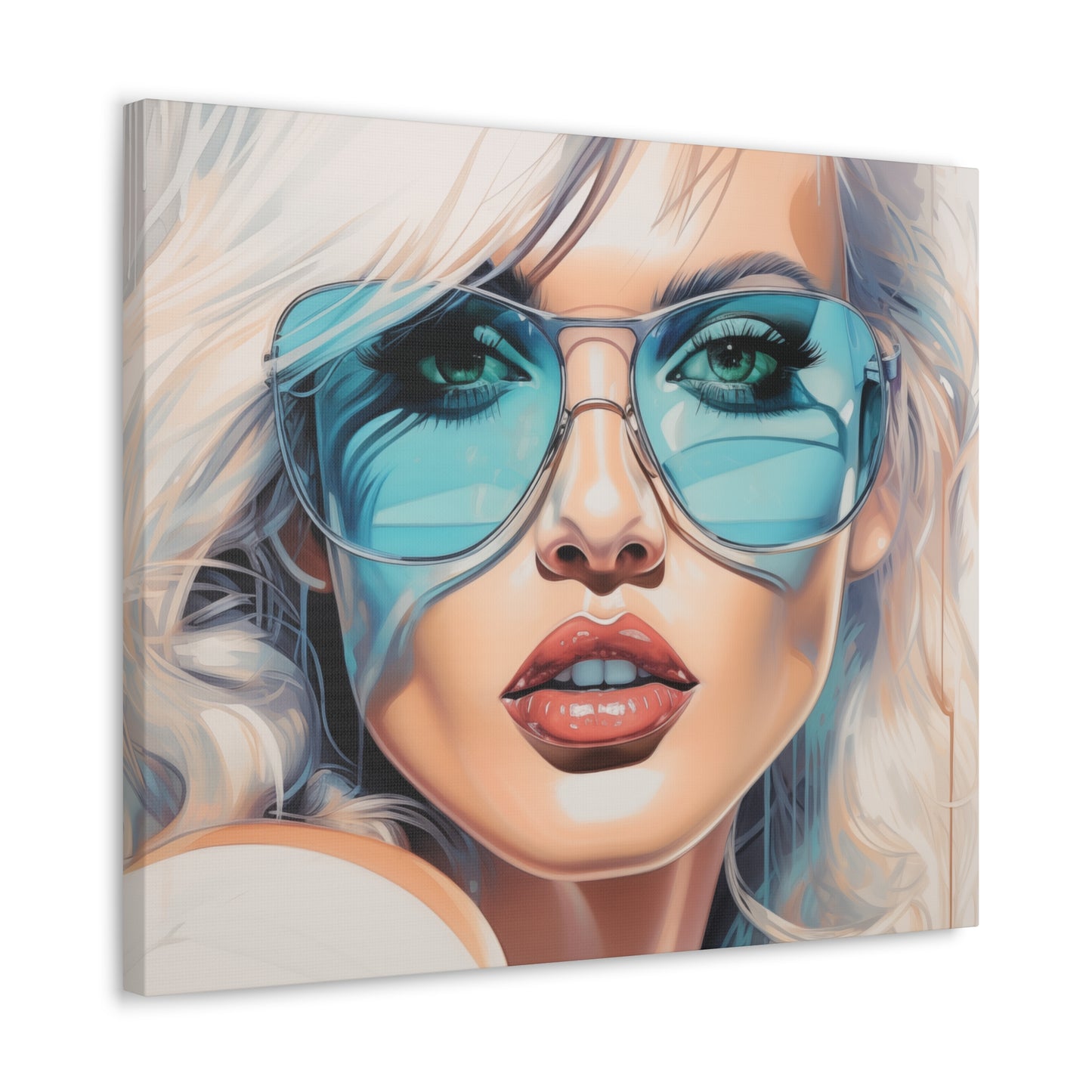 Canvas Gallery Wrapped High-Fashion Wall Art, Stylish Decor, Retro Femme Doll Pop Art – Nova