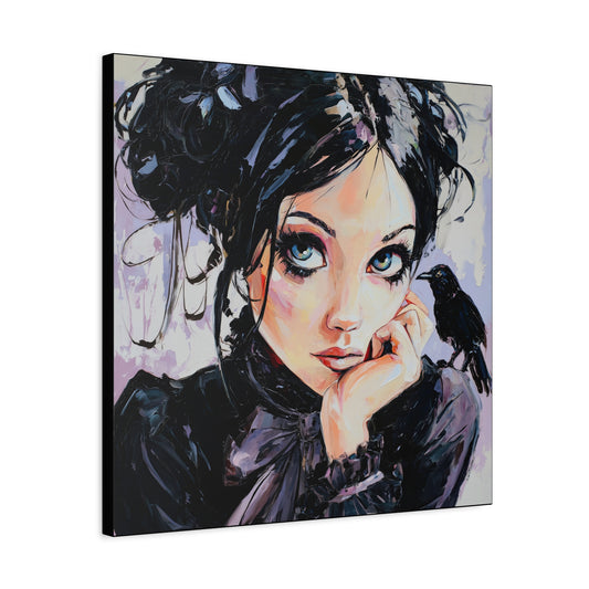 Gallery Wrapped Canvas, Myth and Bones Gothic Art Canvas, Dark Muse Canvas - Lark