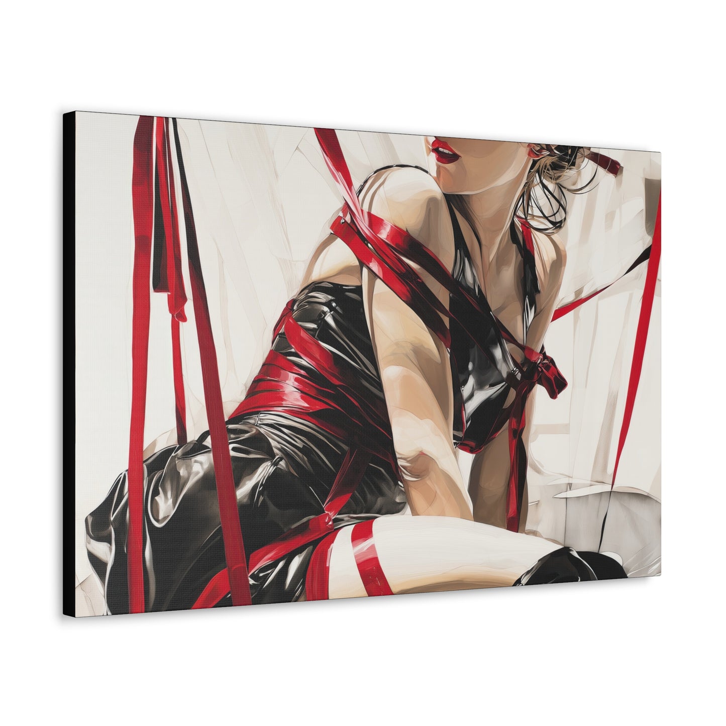 Gallery Wrapped Canvas, Ropes and Reverence Art Canvas, Erotic Shibari Art Canvas – Monica