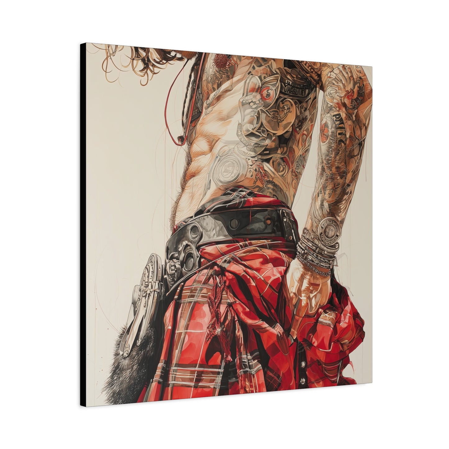 Gallery Wrapped Canvas, Kilts and Carnage Art Canvas, Erotic Pinup Art Canvas – Ronan