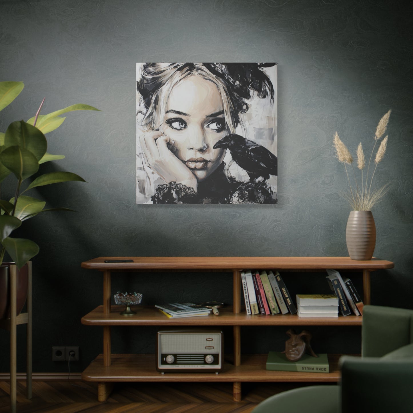 Gallery Wrapped Canvas, Myth and Bones Gothic Art Canvas, Dark Muse Canvas - Nicolette