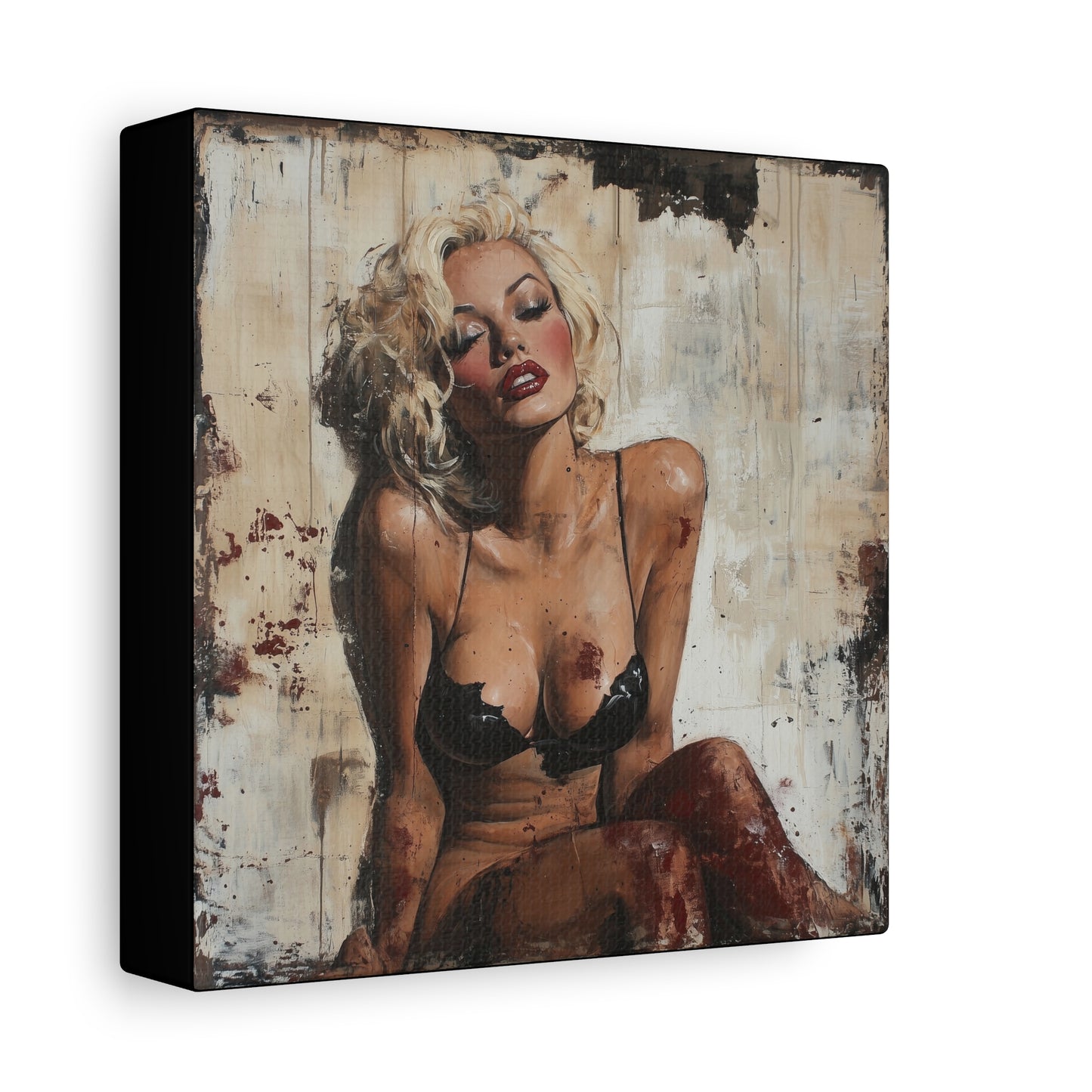 Gallery Wrapped Canvas, Guilt and Grit Adult Art Canvas, Erotic Pinup Art Canvas – Zadie