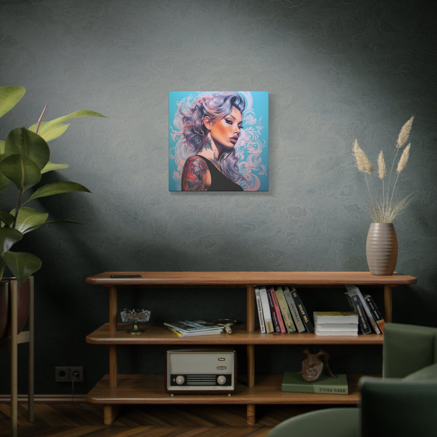 Gallery Wrapped Canvas, Edgy Tattooed Beauty, Urban Pop Art Canvas – Arabella