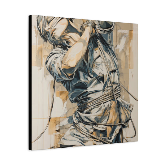Gallery Wrapped Canvas, Ropes and Reverence Art Canvas, Erotic Shibari Art Canvas – Kai