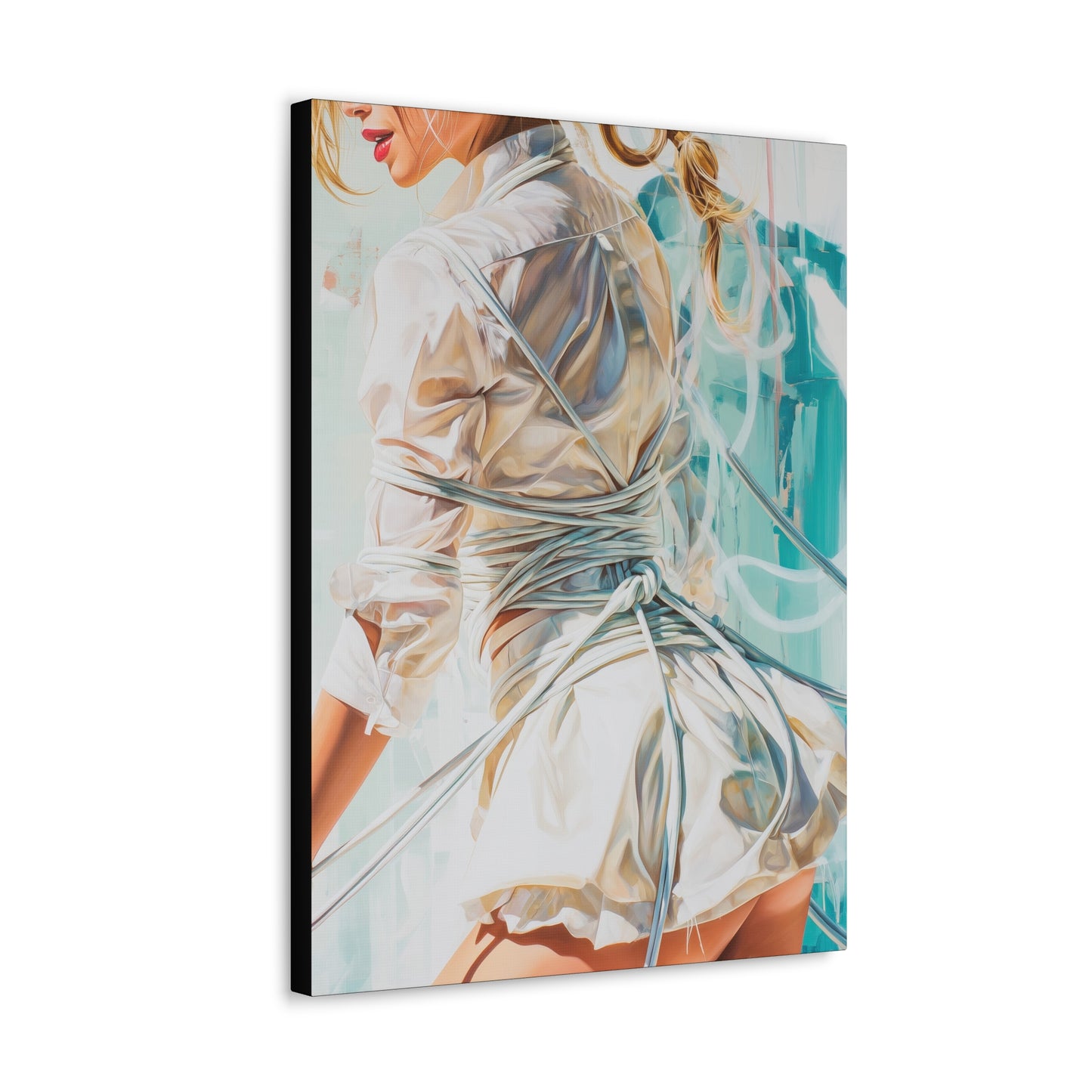Gallery Wrapped Canvas, Ropes and Reverence Art Canvas, Erotic Shibari Art Canvas – Hannah
