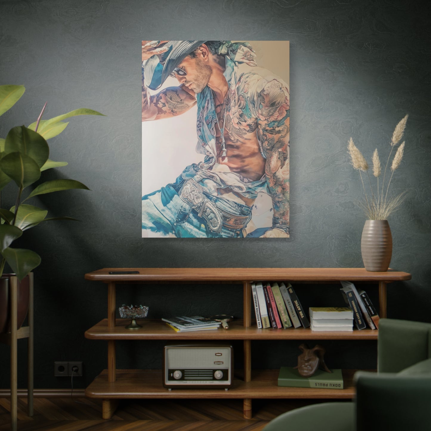 Gallery Wrapped Canvas, Wranglers and Wreckage Art Canvas, Erotic Pinup Art Canvas – Beau