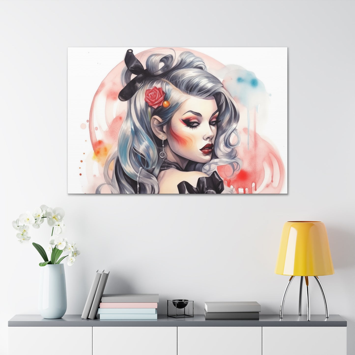 Gallery Wrapped Canvas, Edgy Tattooed Beauty, Urban Pop Art Canvas – Sabella