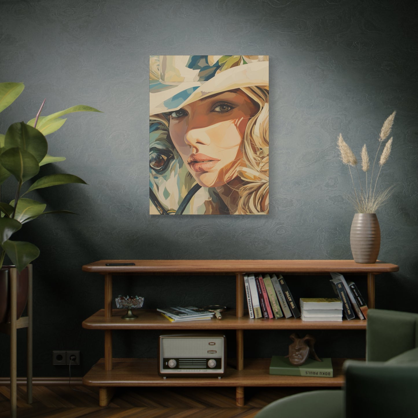Gallery Wrapped Canvas, Wranglers and Wreckage Art Canvas, Erotic Pinup Art Canvas – Belle