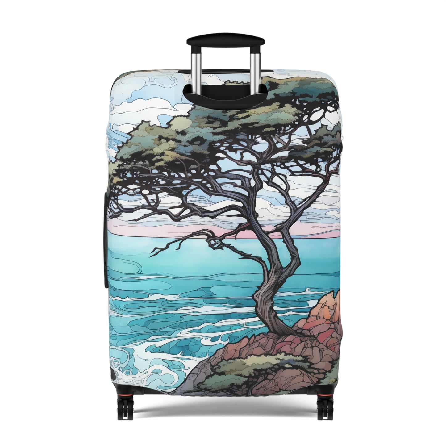 Travel Inspired Luggage Cover - Carmel by the Sea - Cypress Tree