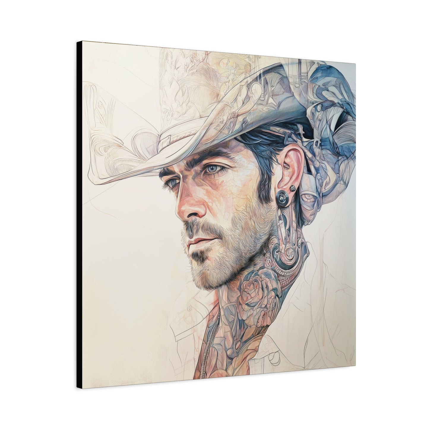 Gallery Wrapped Canvas, Wranglers and Wreckage Art Canvas, Erotic Pinup Art Canvas – Buck