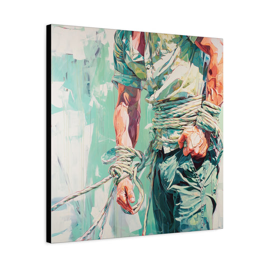 Gallery Wrapped Canvas, Ropes and Reverence Art Canvas, Erotic Shibari Art Canvas – Jiro