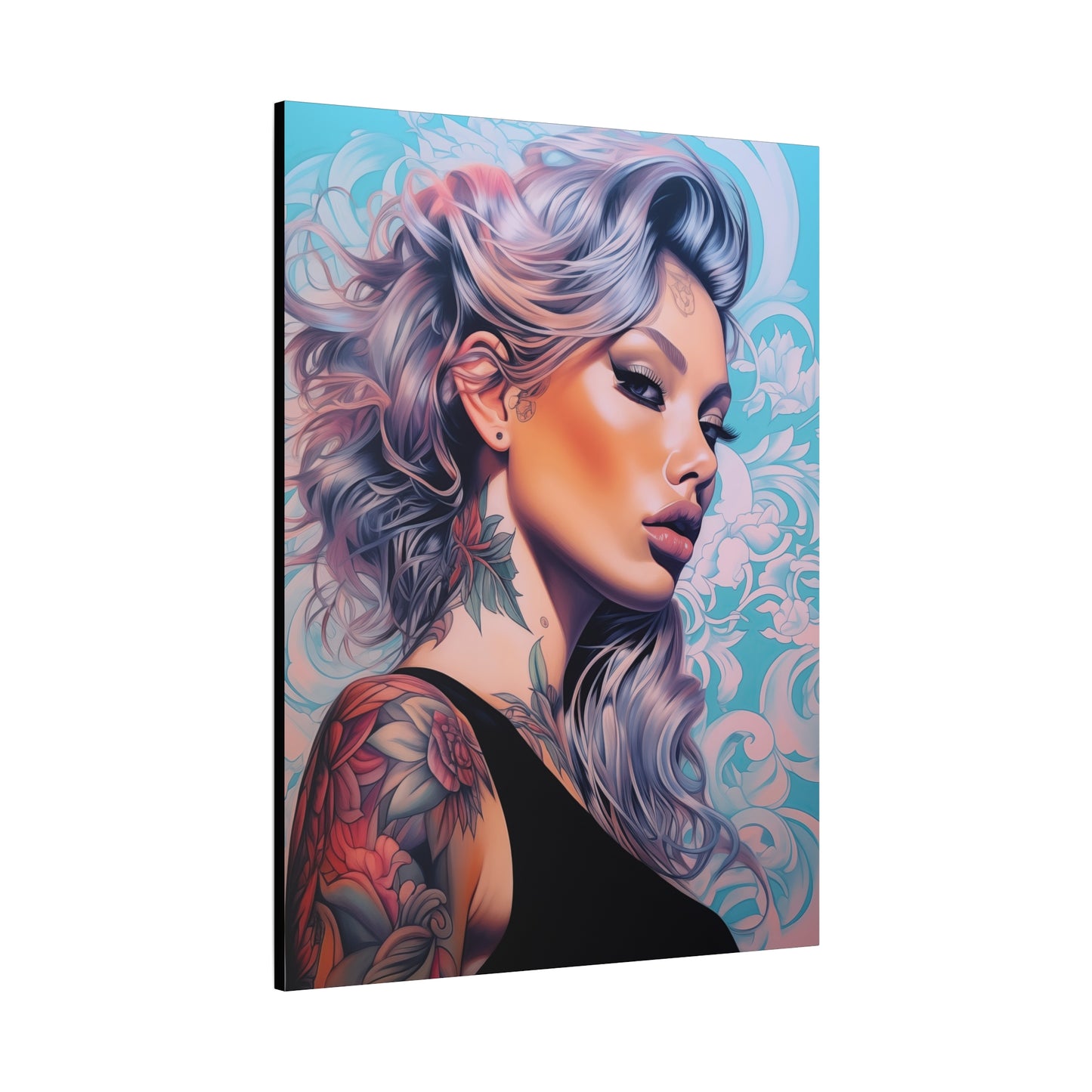 Gallery Wrapped Canvas, Edgy Tattooed Beauty, Urban Pop Art Canvas – Arabella