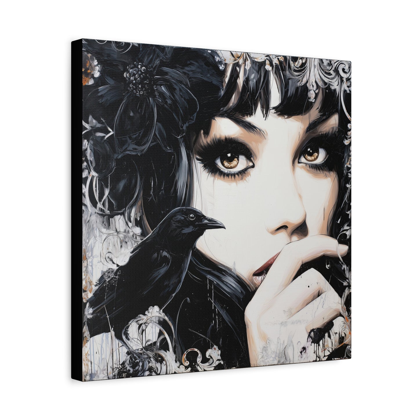 Gallery Wrapped Canvas, Myth and Bones Gothic Art Canvas, Dark Muse Canvas - Sable