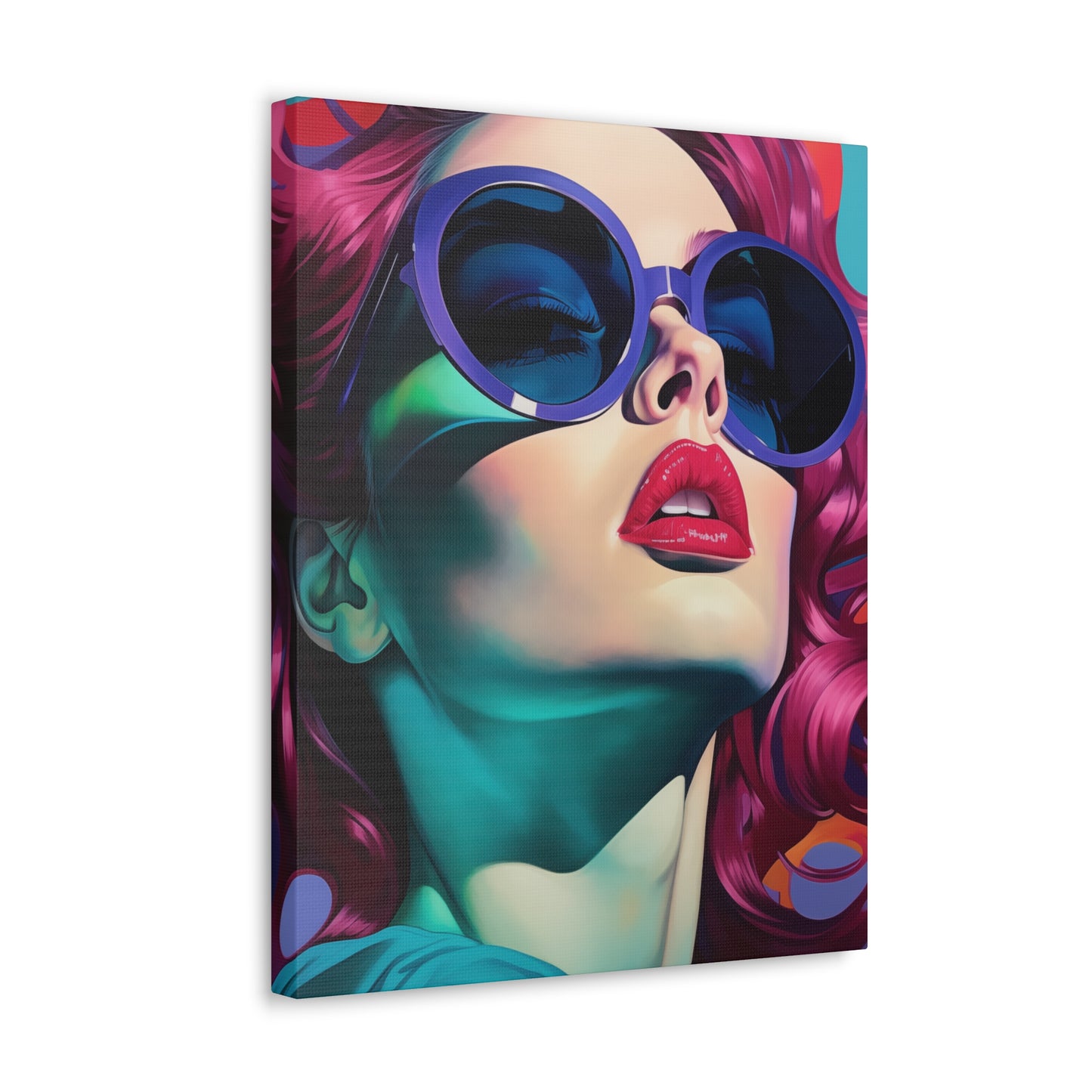Canvas Gallery Wrapped High-Fashion Wall Art, Stylish Decor, Retro Femme Doll Pop Art – Electra