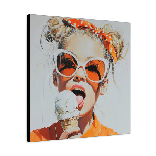 Gallery Wrapped Canvas, Sweet Summer Nostalgia, Sugar and Spice Art Canvas, Ice Cream Dreams Art – Birdie