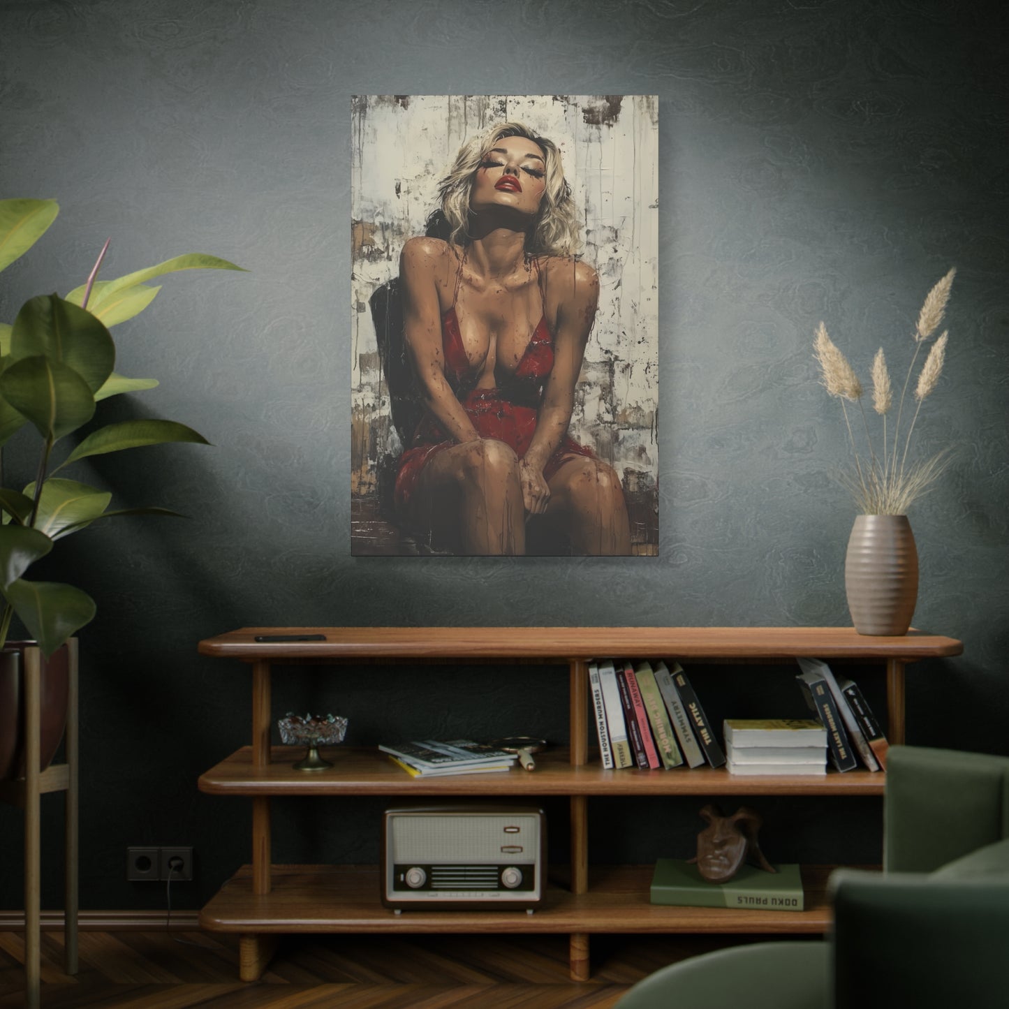 Gallery Wrapped Canvas, Guilt and Grit Adult Art Canvas, Erotic Pinup Art Canvas – Amara