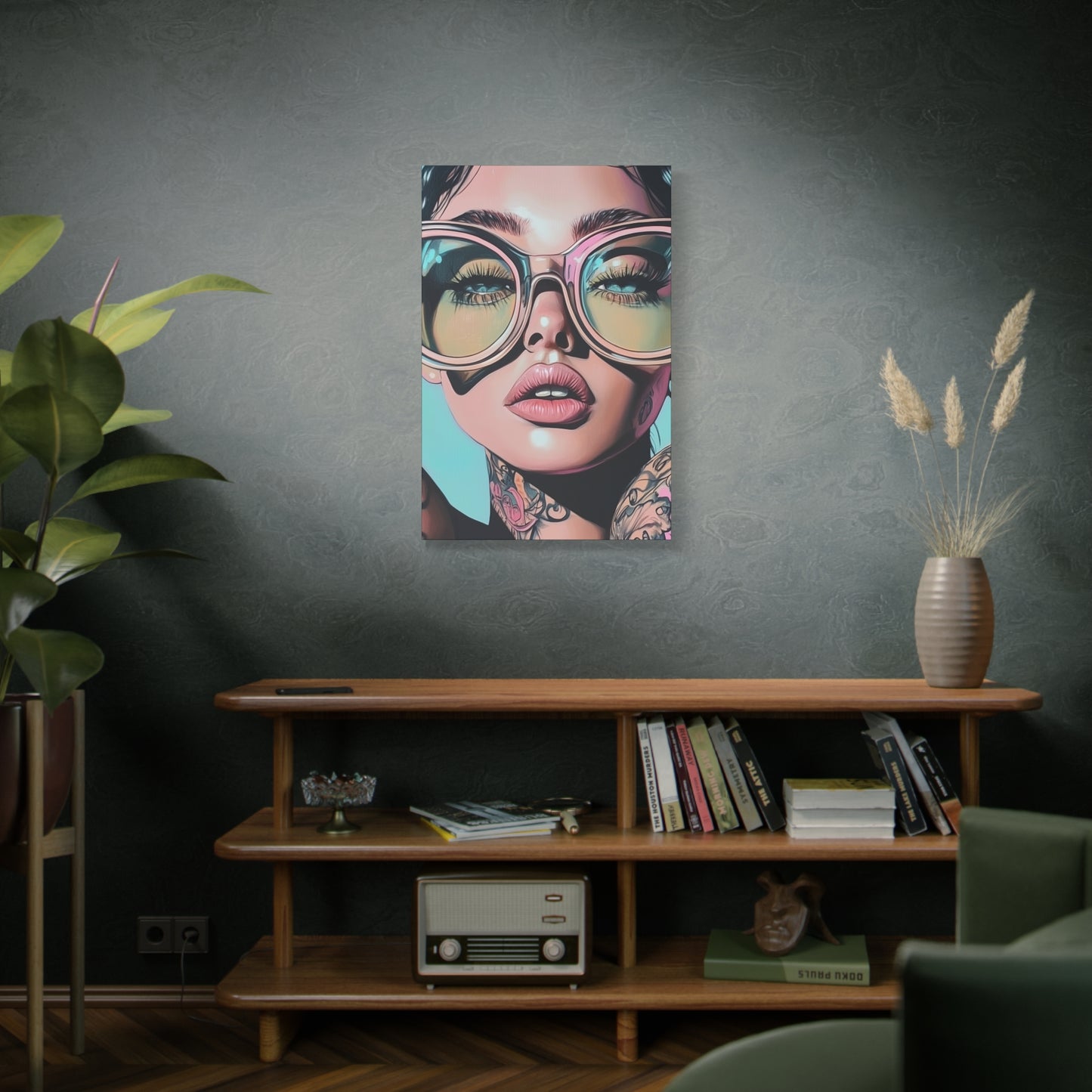 Canvas Gallery Wrap, Ladies in Lenses Wall Art, Abstract Femme Girl Art - Kiki