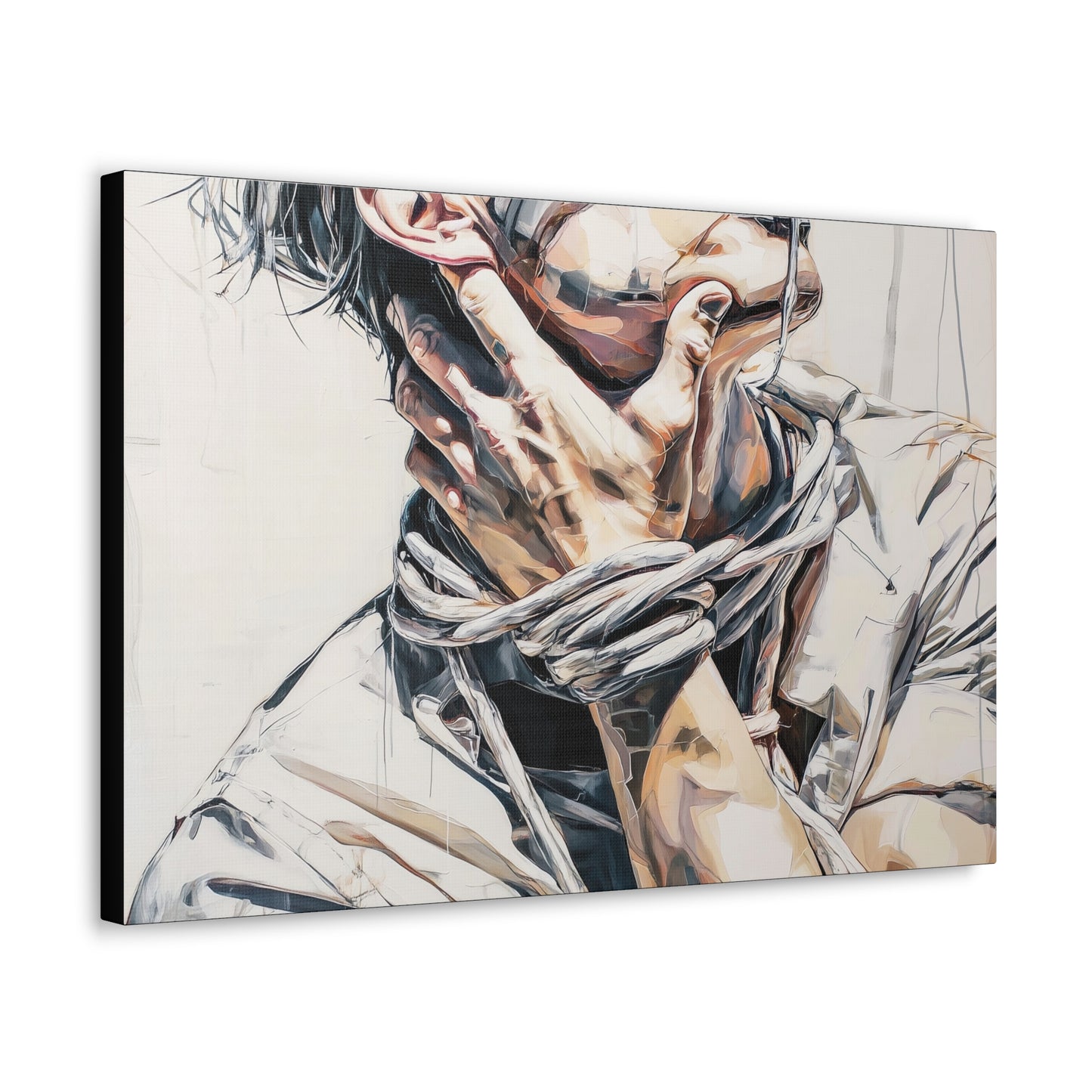 Gallery Wrapped Canvas, Ropes and Reverence Art Canvas, Erotic Shibari Art Canvas – Gary