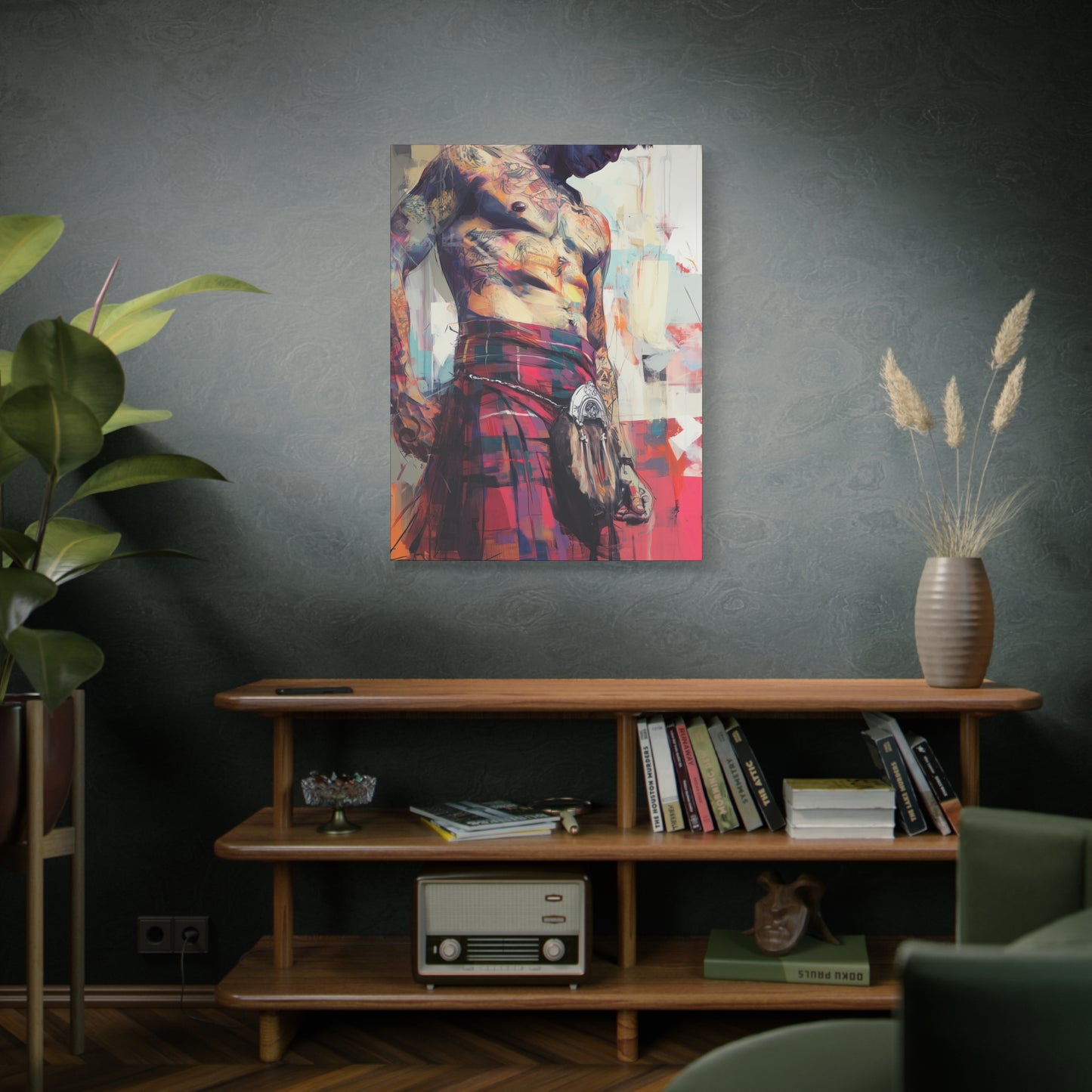Gallery Wrapped Canvas, Kilts and Carnage Art Canvas, Erotic Pinup Art Canvas – Angus