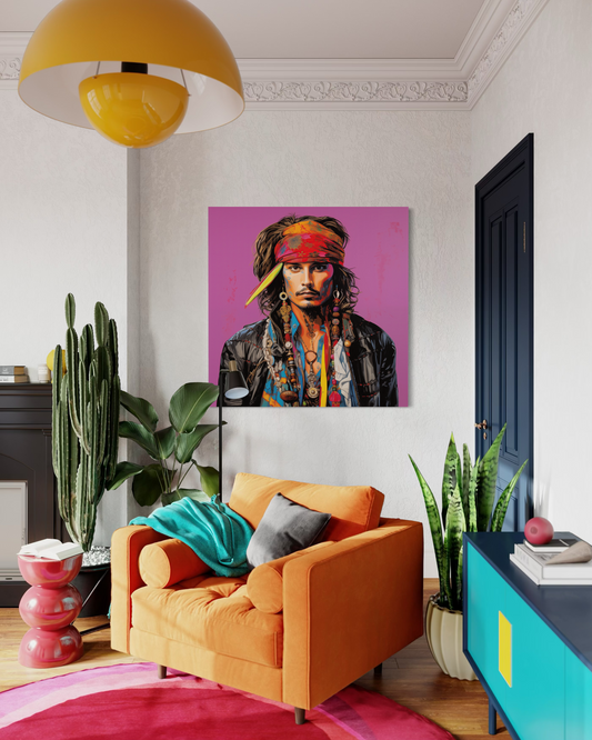 Gallery Wrapped Canvas, Celebrity Inspired, Pop Art Canvas – Johnny