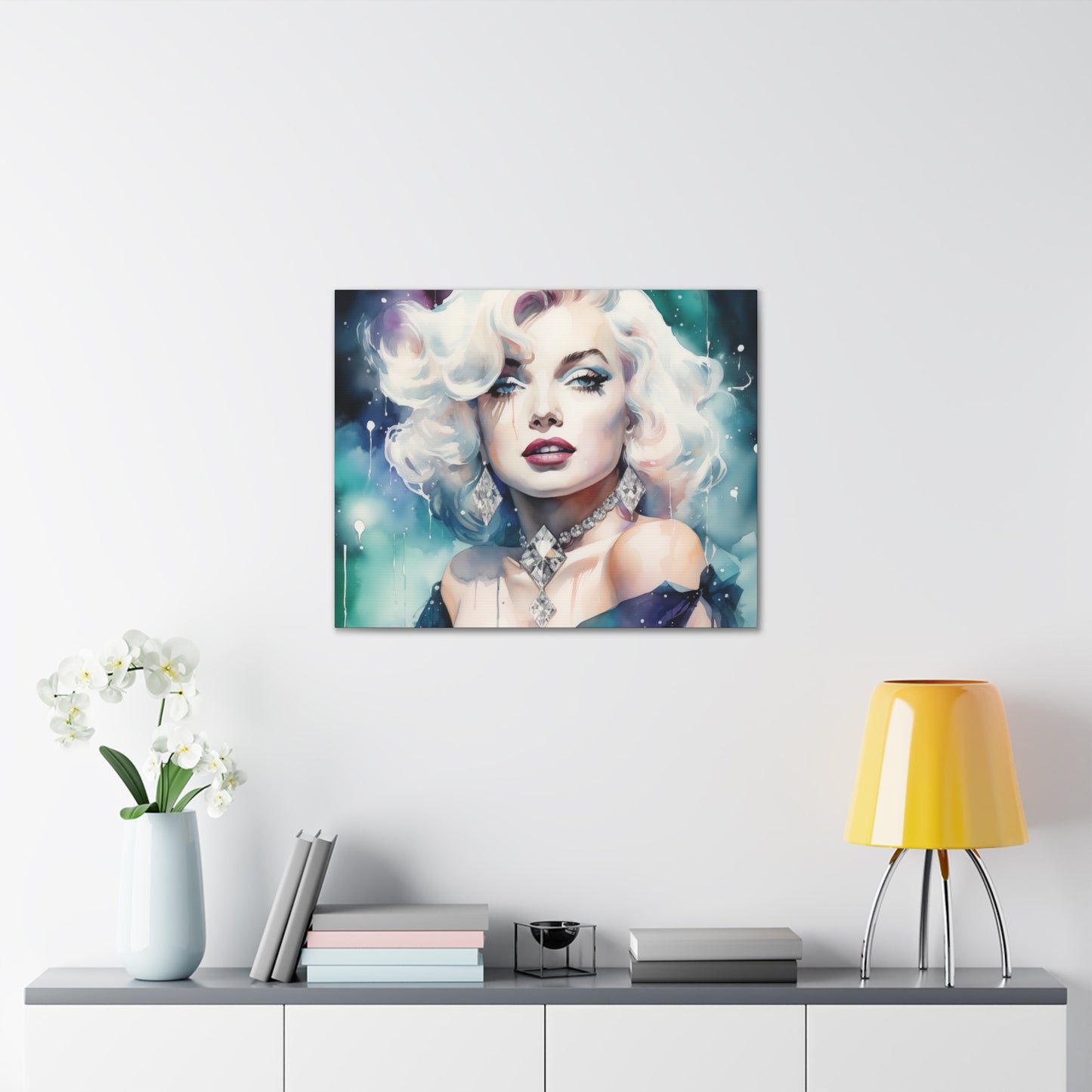 Canvas Wall Art, Gallery Wrapped Pop Art, Celebrity Wall Art – Marilyn Monroe - Diamonds