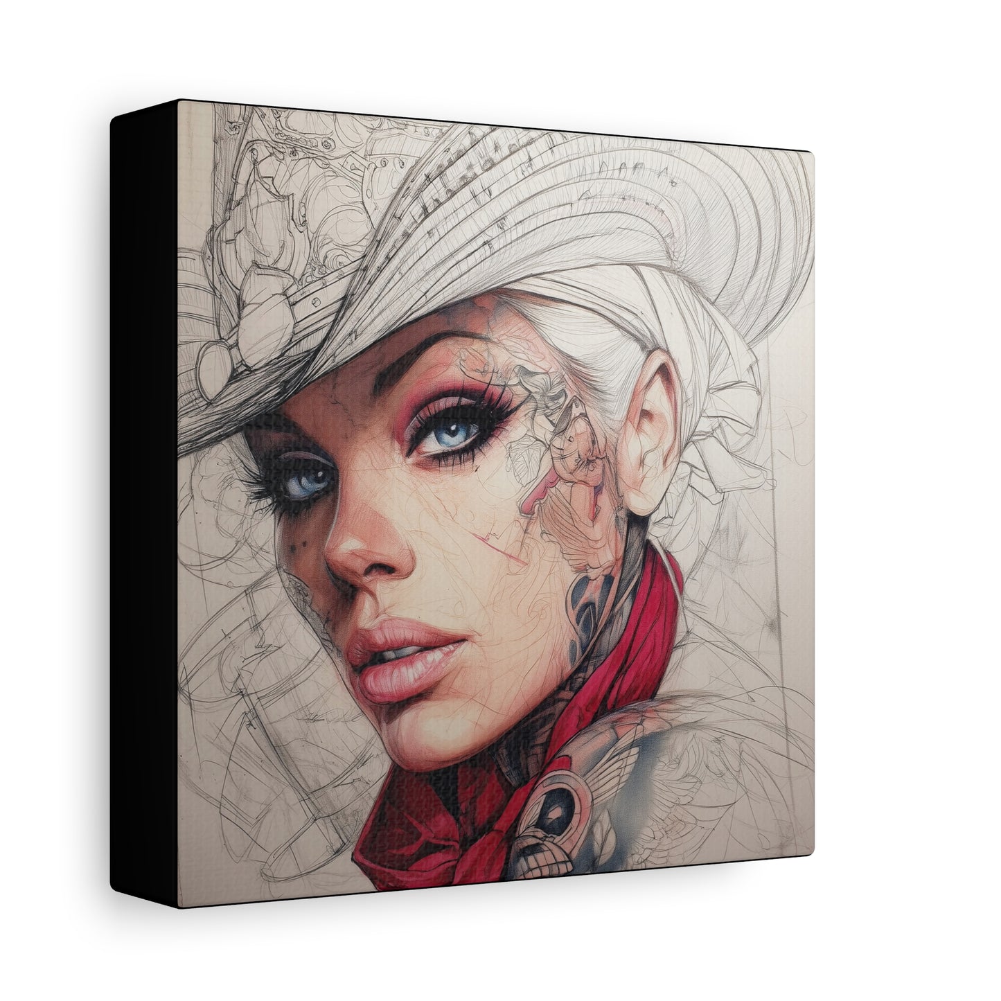 Gallery Wrapped Canvas, Wranglers and Wreckage Art Canvas, Erotic Pinup Art Canvas – Pearl