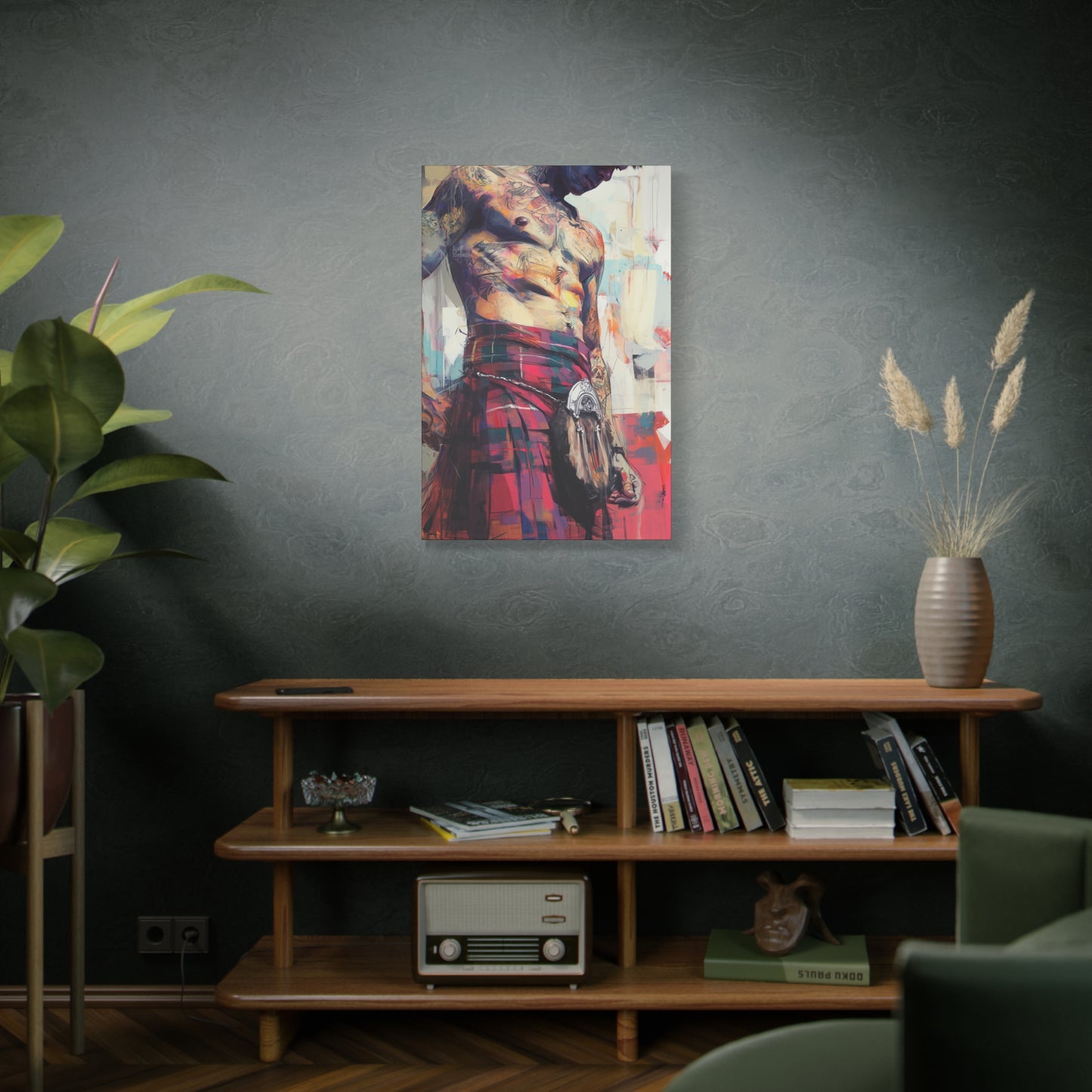 Gallery Wrapped Canvas, Kilts and Carnage Art Canvas, Erotic Pinup Art Canvas – Angus