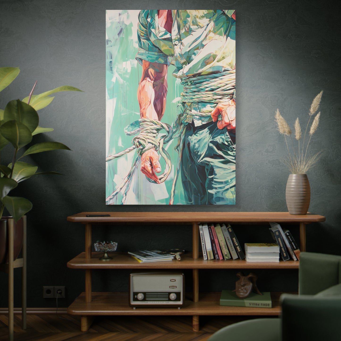 Gallery Wrapped Canvas, Ropes and Reverence Art Canvas, Erotic Shibari Art Canvas – Jiro