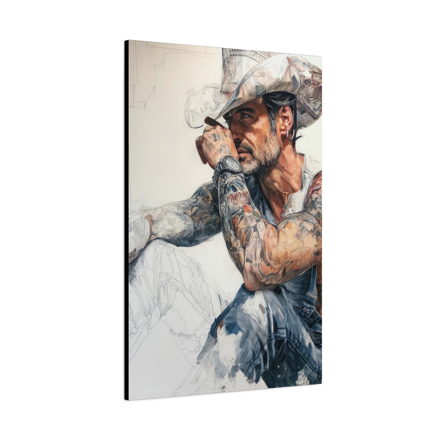 Gallery Wrapped Canvas, Wranglers and Wreckage Art Canvas, Erotic Pinup Art Canvas – Jace