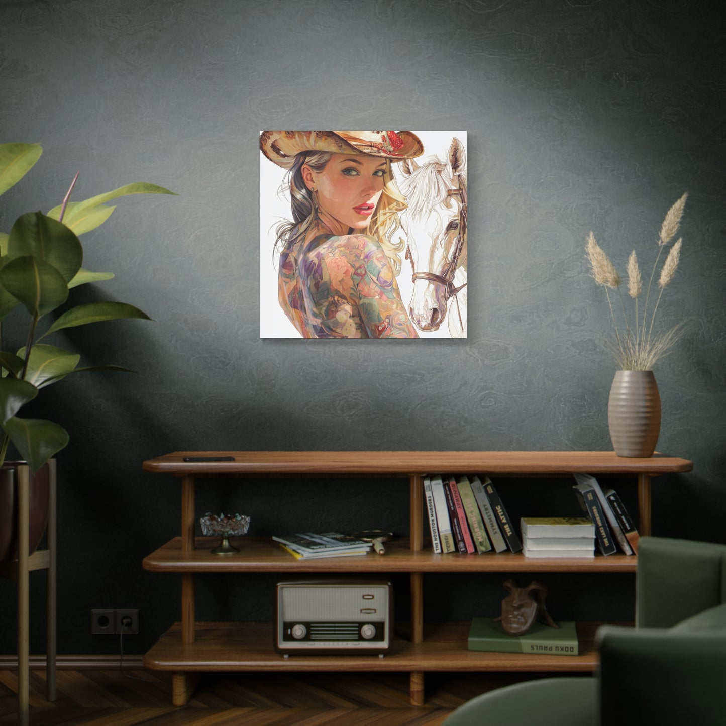 Gallery Wrapped Canvas, Wranglers and Wreckage Art Canvas, Erotic Pinup Art Canvas – Denver