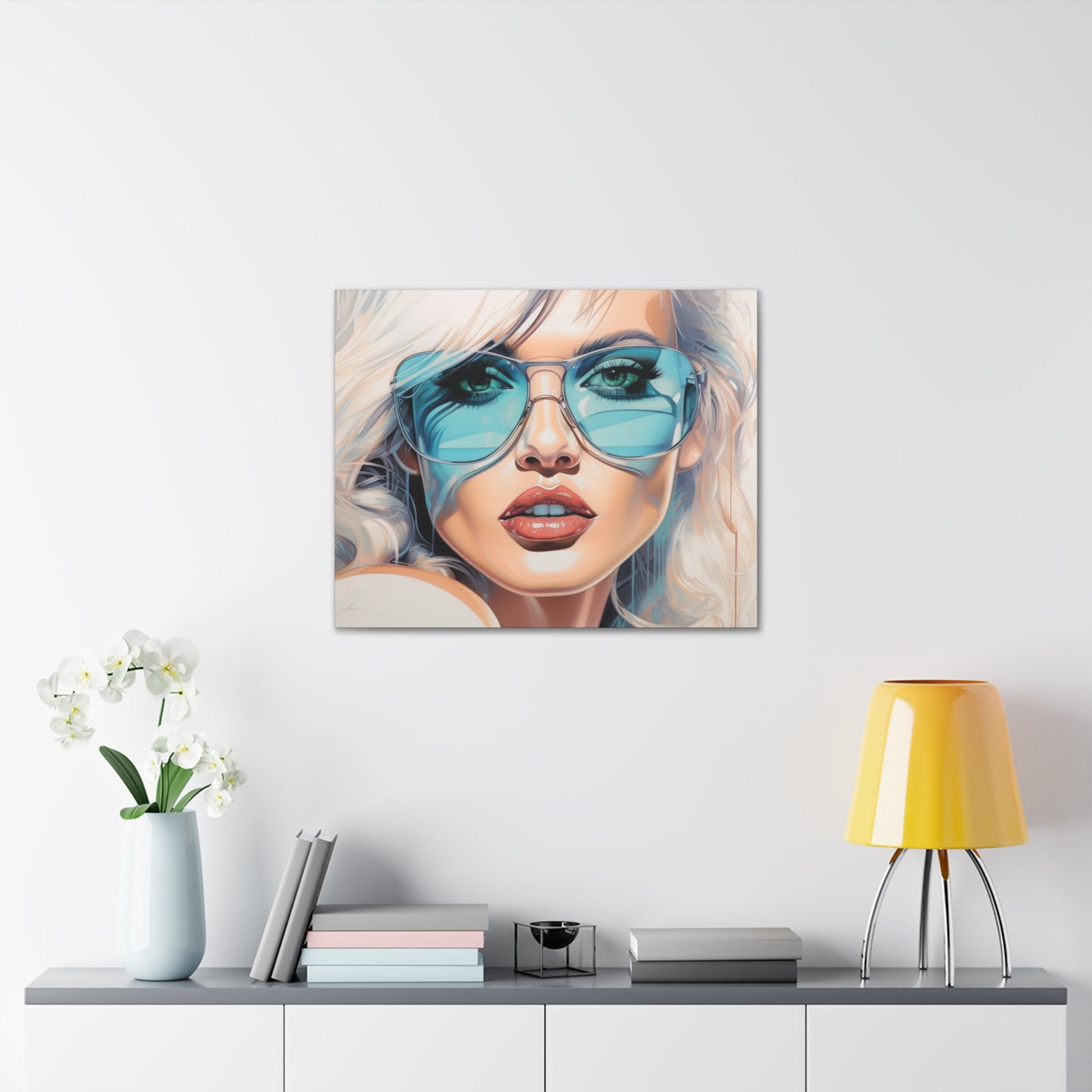 Canvas Gallery Wrapped High-Fashion Wall Art, Stylish Decor, Retro Femme Doll Pop Art – Nova
