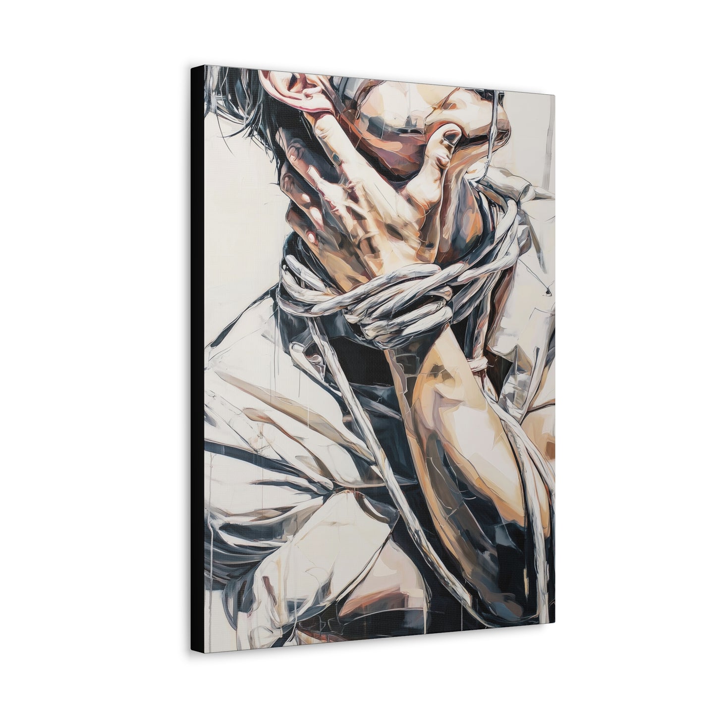Gallery Wrapped Canvas, Ropes and Reverence Art Canvas, Erotic Shibari Art Canvas – Gary