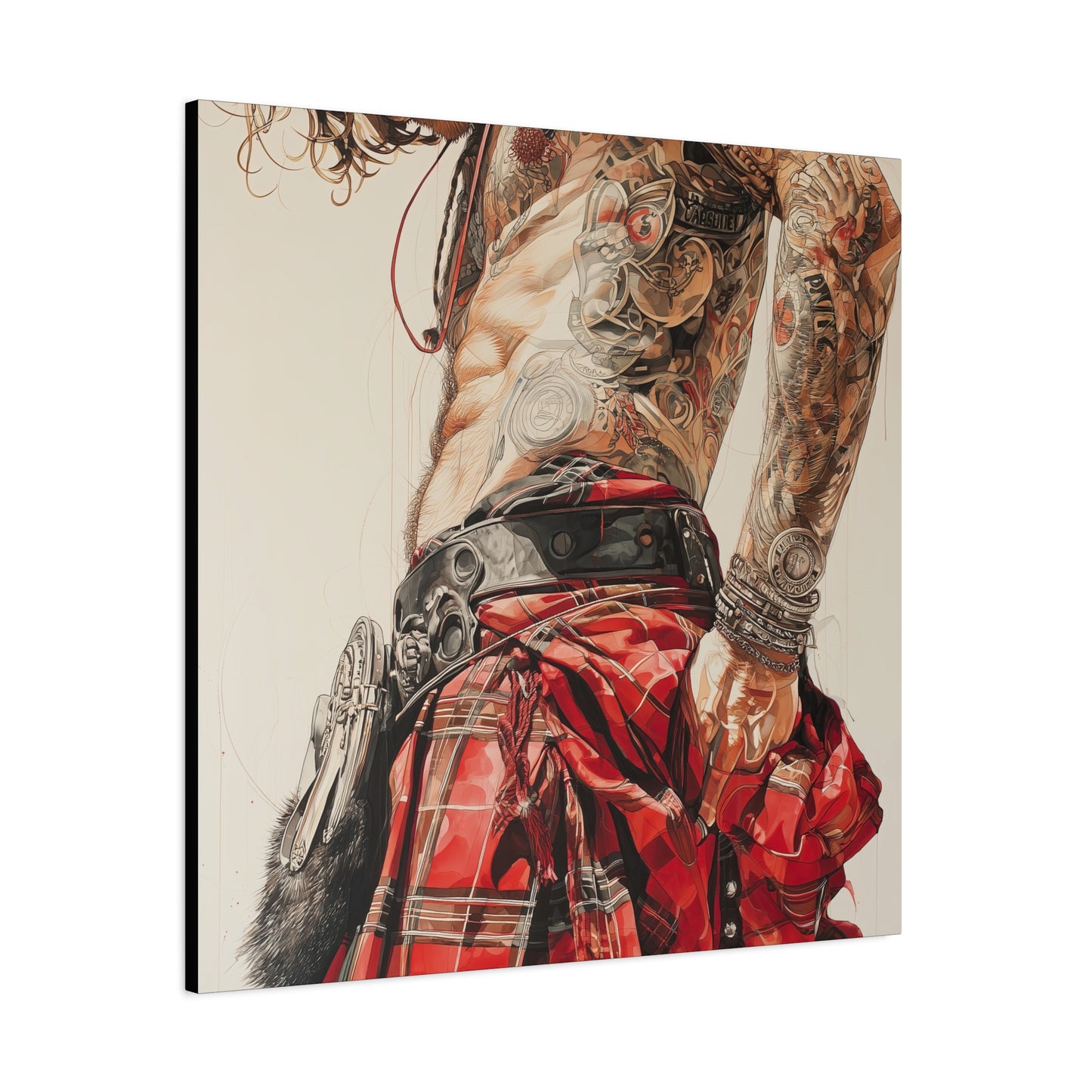 Gallery Wrapped Canvas, Kilts and Carnage Art Canvas, Erotic Pinup Art Canvas – Ronan