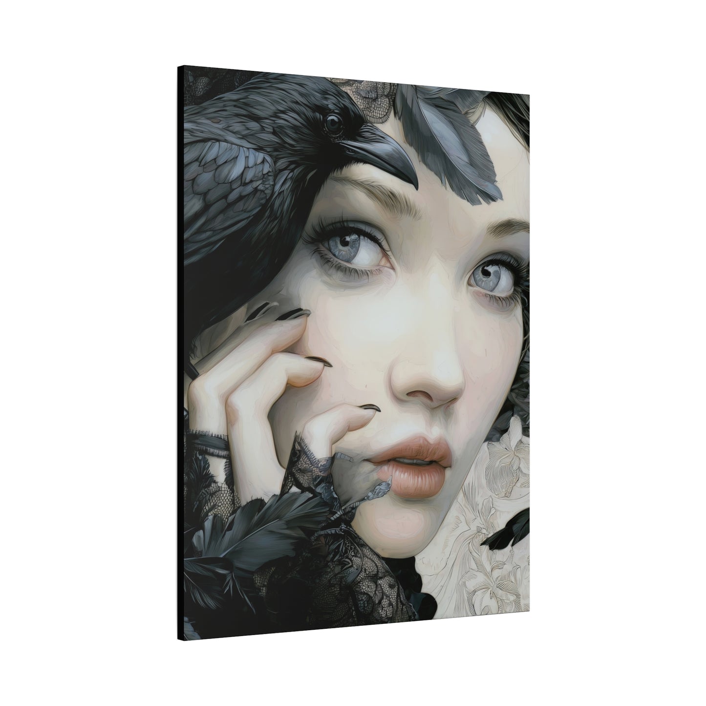 Gallery Wrapped Canvas, Myth and Bones Gothic Art Canvas, Dark Muse Canvas - Odessa