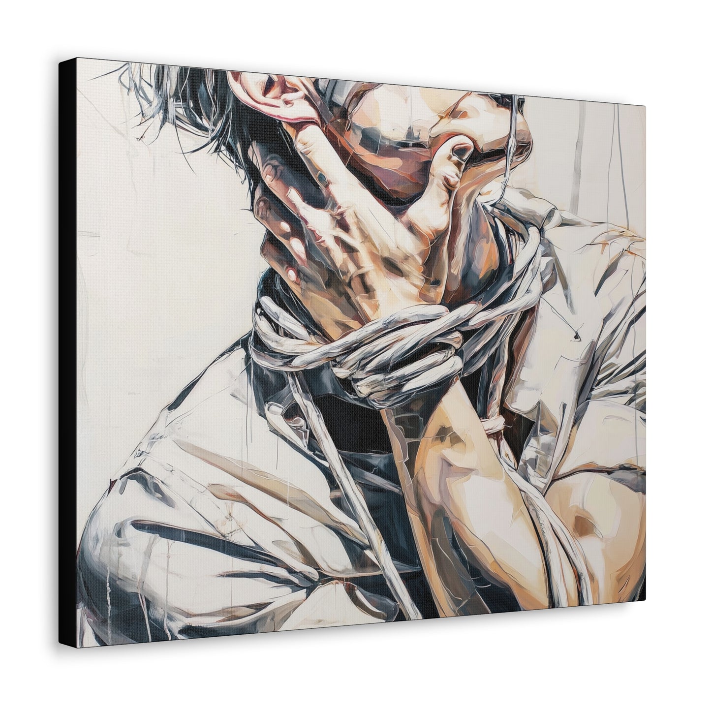 Gallery Wrapped Canvas, Ropes and Reverence Art Canvas, Erotic Shibari Art Canvas – Gary