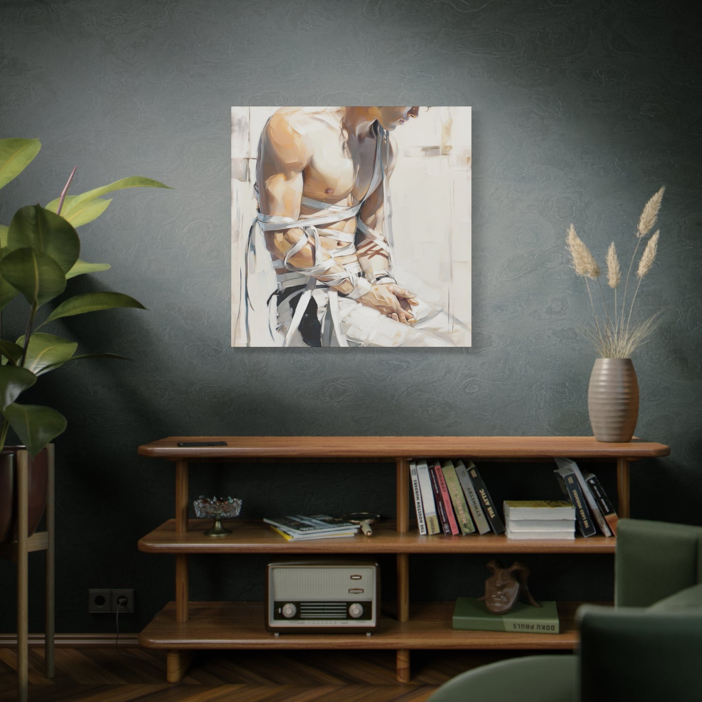 Gallery Wrapped Canvas, Ropes and Reverence Art Canvas, Erotic Shibari Art Canvas – Kenji