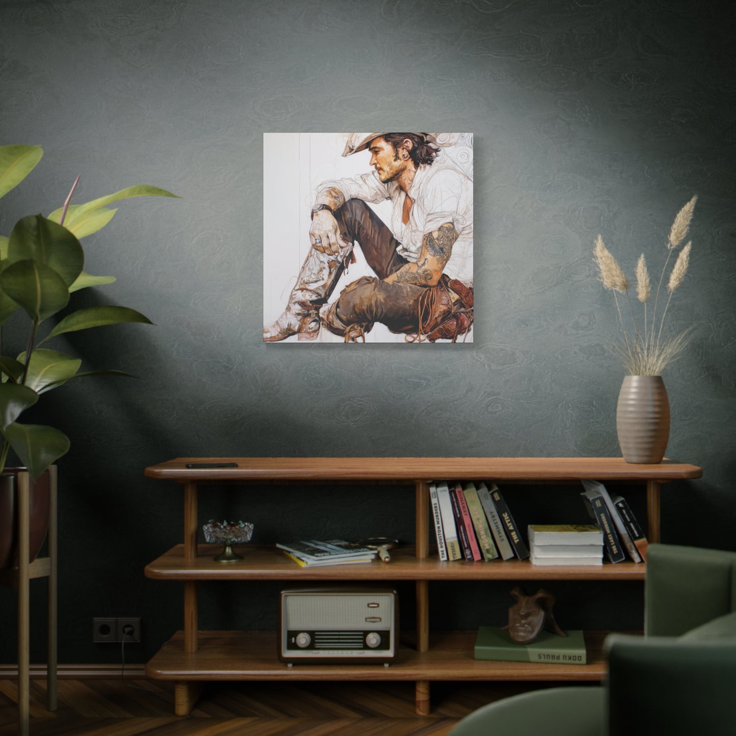 Gallery Wrapped Canvas, Wranglers and Wreckage Art Canvas, Erotic Pinup Art Canvas – Boone