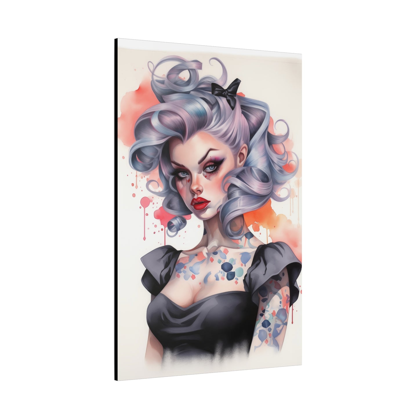 Gallery Wrapped Canvas, Edgy Tattooed Beauty, Urban Pop Art Canvas – Noelle