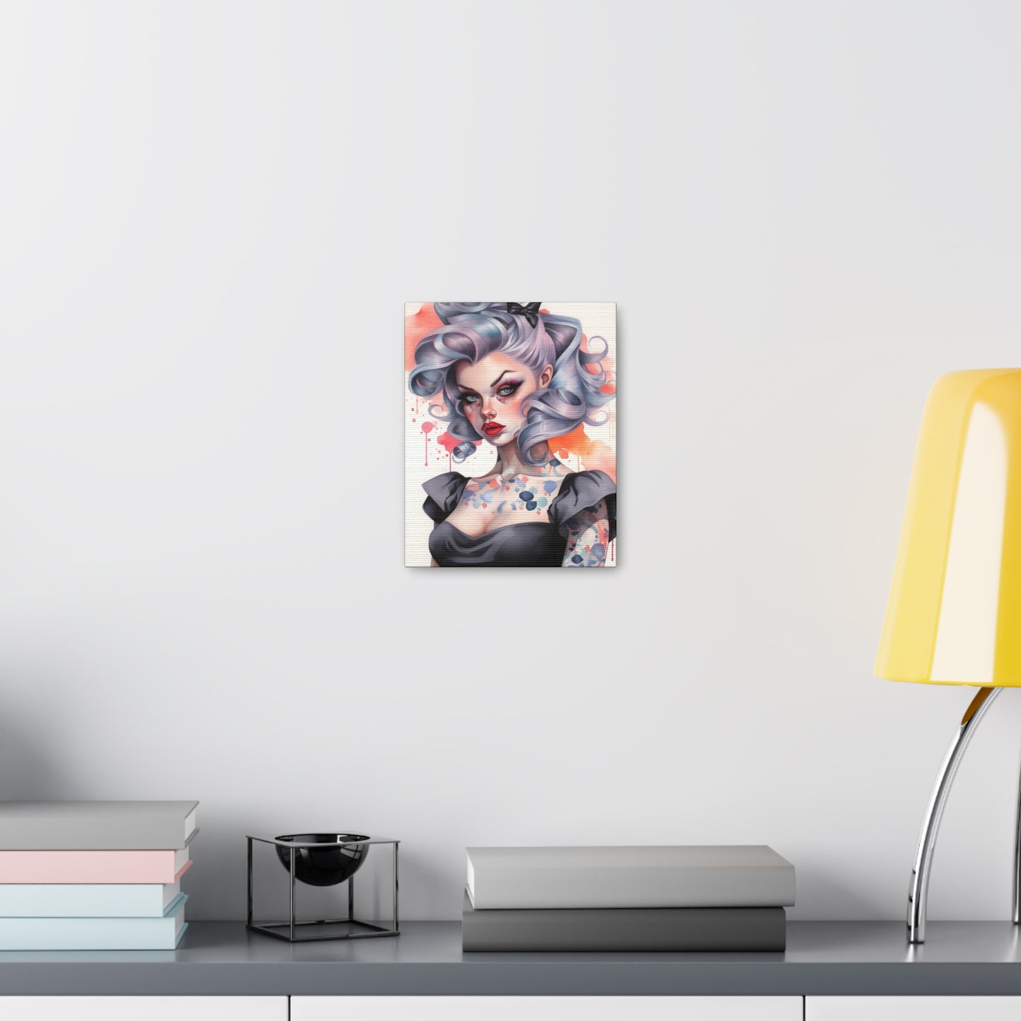 Gallery Wrapped Canvas, Edgy Tattooed Beauty, Urban Pop Art Canvas – Noelle