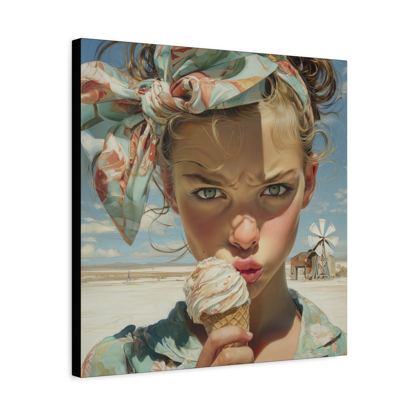 Gallery Wrapped Canvas, Sweet Summer Nostalgia, Sugar and Spice Art Canvas, Ice Cream Dreams Art – Millie