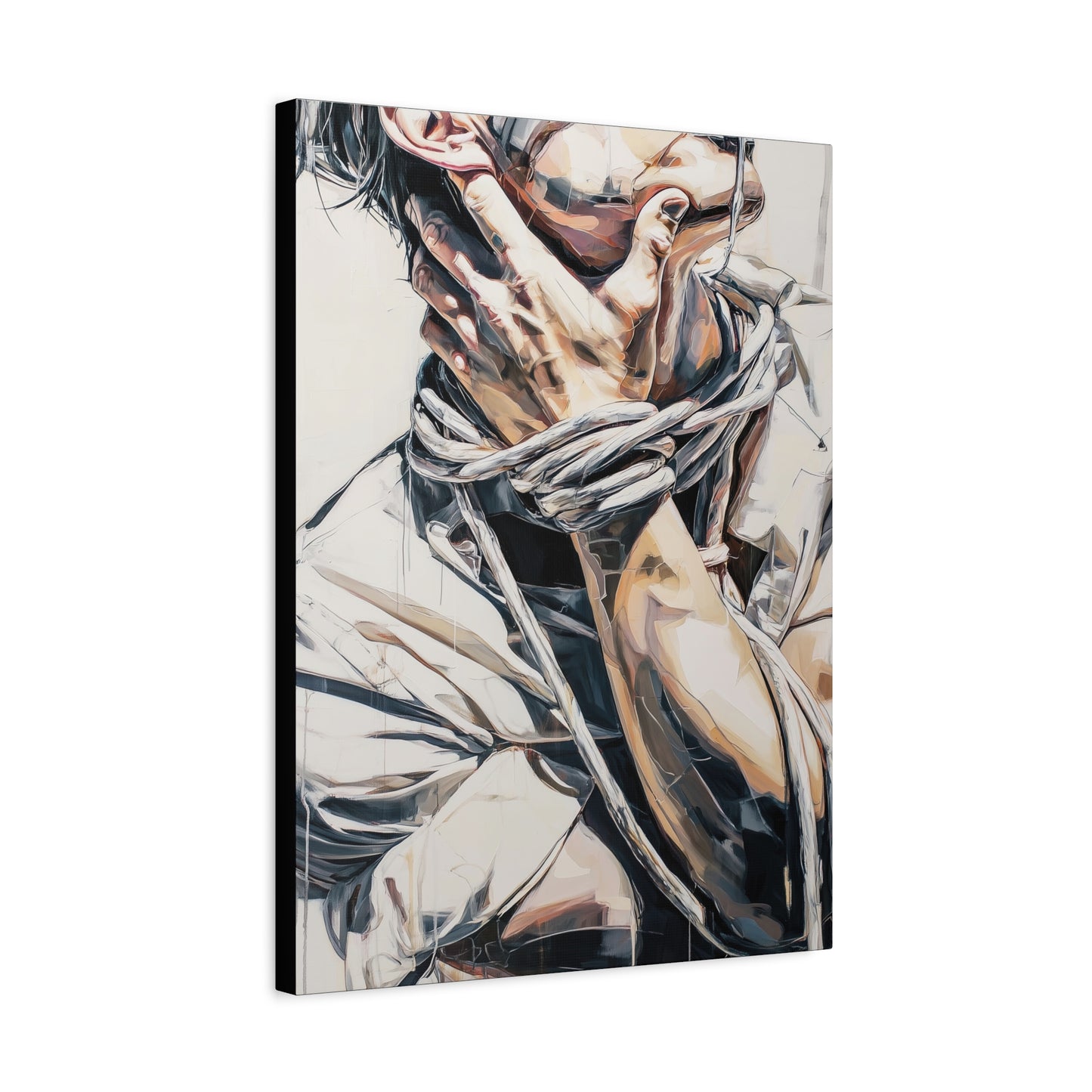 Gallery Wrapped Canvas, Ropes and Reverence Art Canvas, Erotic Shibari Art Canvas – Gary
