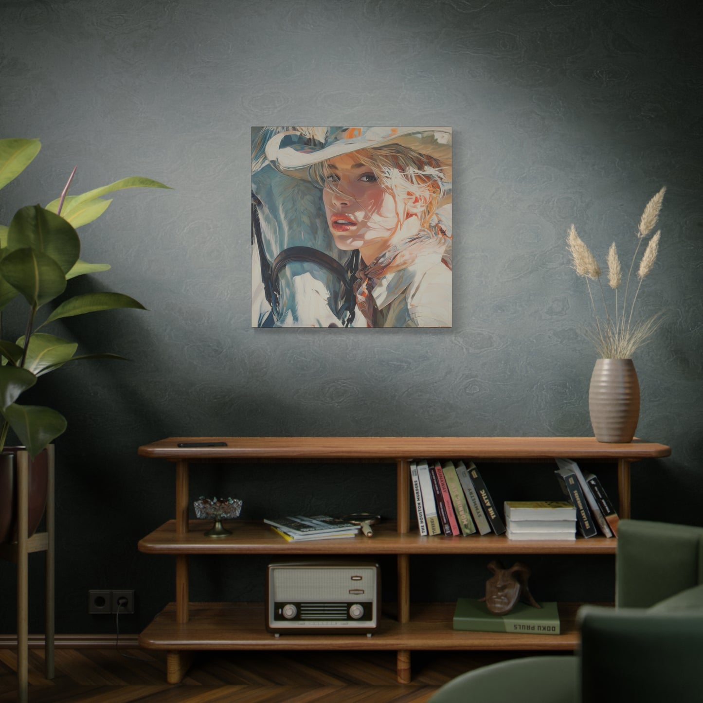 Gallery Wrapped Canvas, Wranglers and Wreckage Art Canvas, Erotic Pinup Art Canvas – Dakota