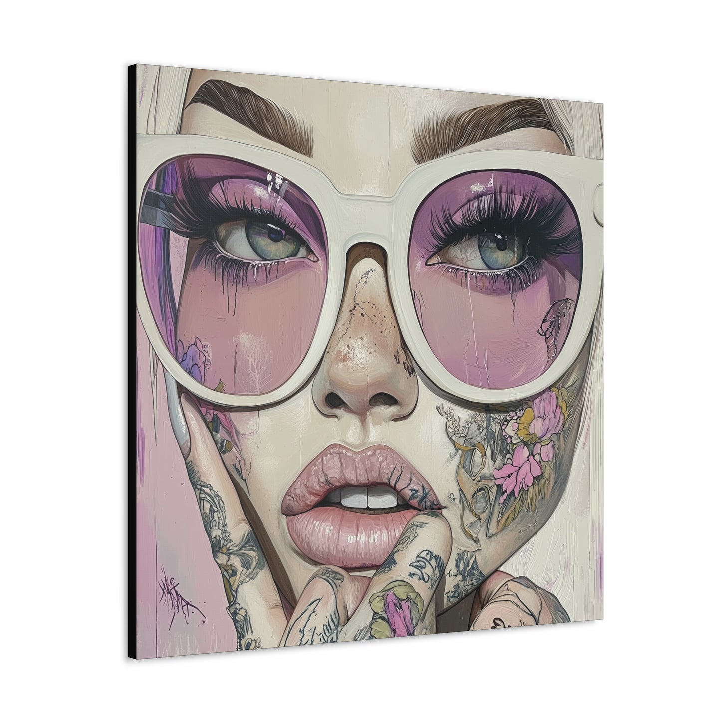 Canvas Gallery Wrap, Ladies in Lenses Wall Art, Abstract Femme Girl Art - Heather