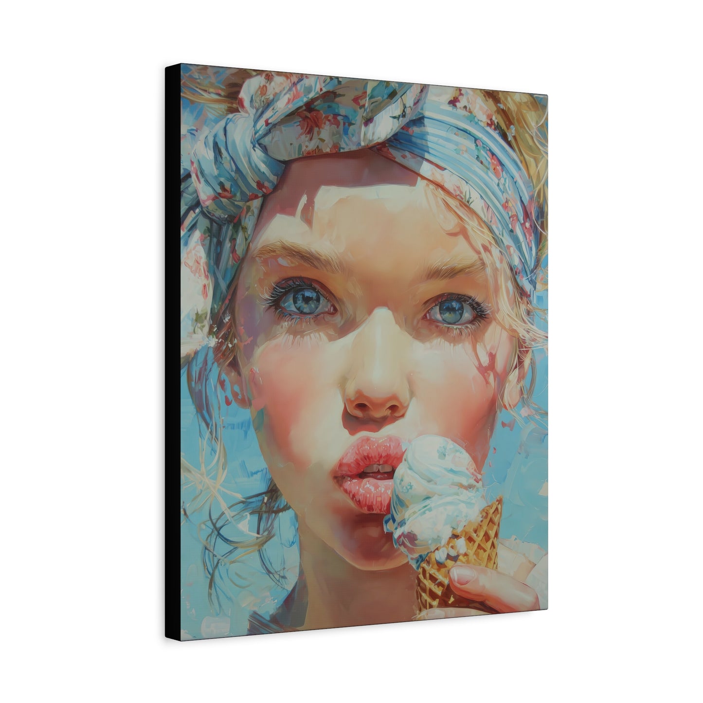 Gallery Wrapped Canvas, Sweet Summer Nostalgia, Sugar and Spice Art Canvas, Ice Cream Dreams Art – Honey