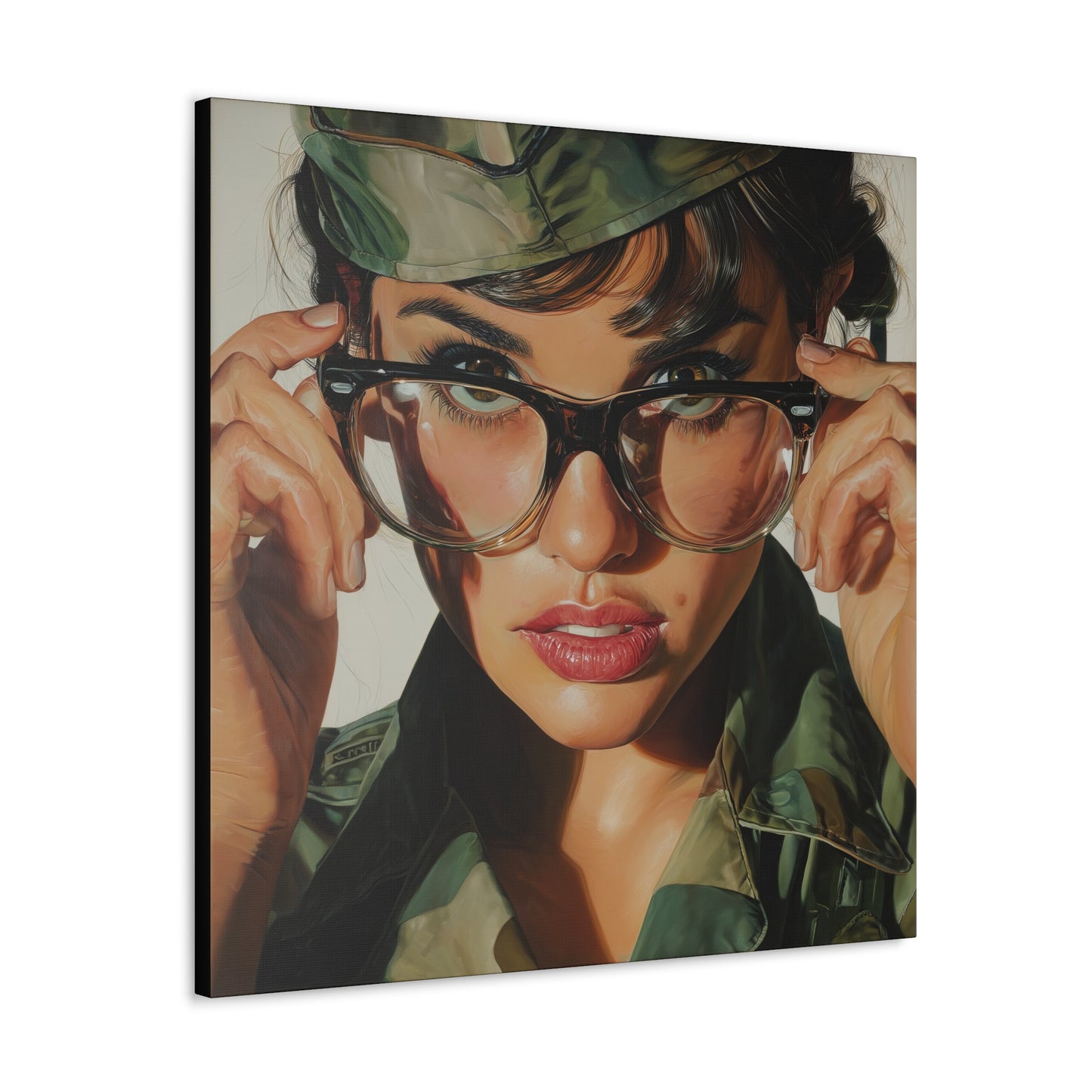 Gallery Wrapped Canvas, Liberty and Lace Art Canvas, Erotic Pinup Art Canvas – Erica